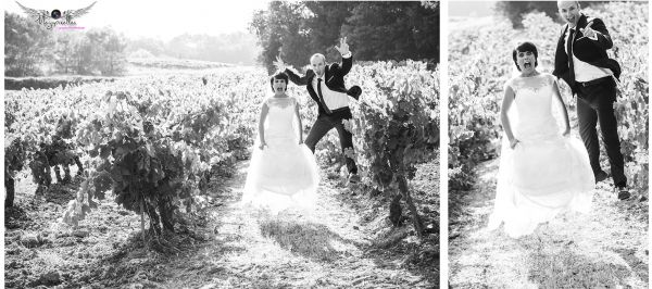 Photographe de mariage pour photos funs dans les vignes dans le var 83